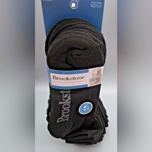 BROOKSTONE~Shoe 4-10~Women's 8 Pairs Black Everyday Essential Crew Socks